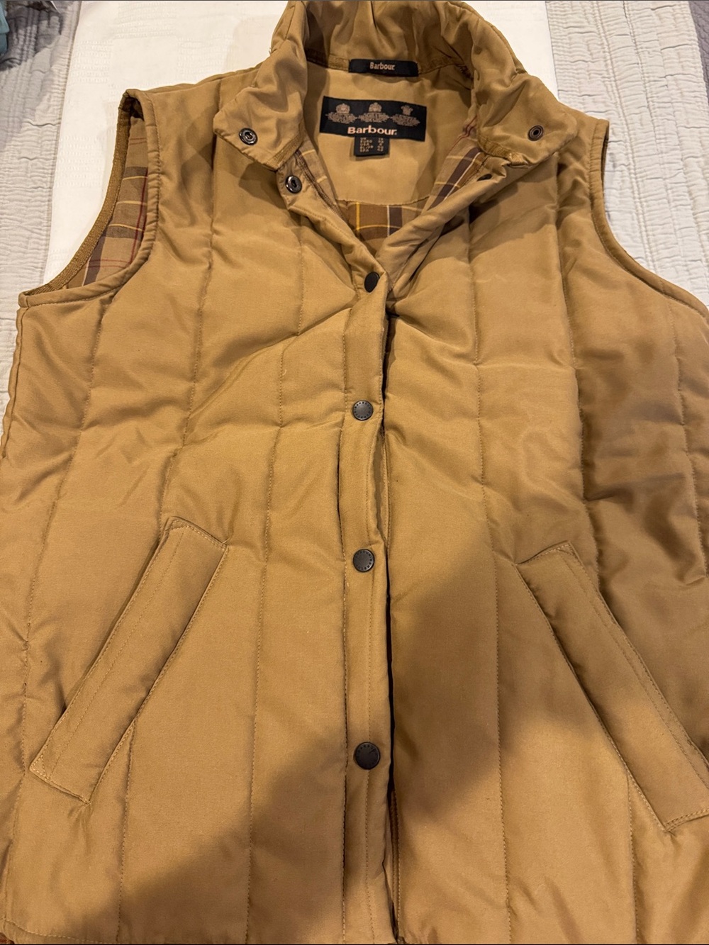 Barbour Women's Quilted Tan Camel-Style Vest